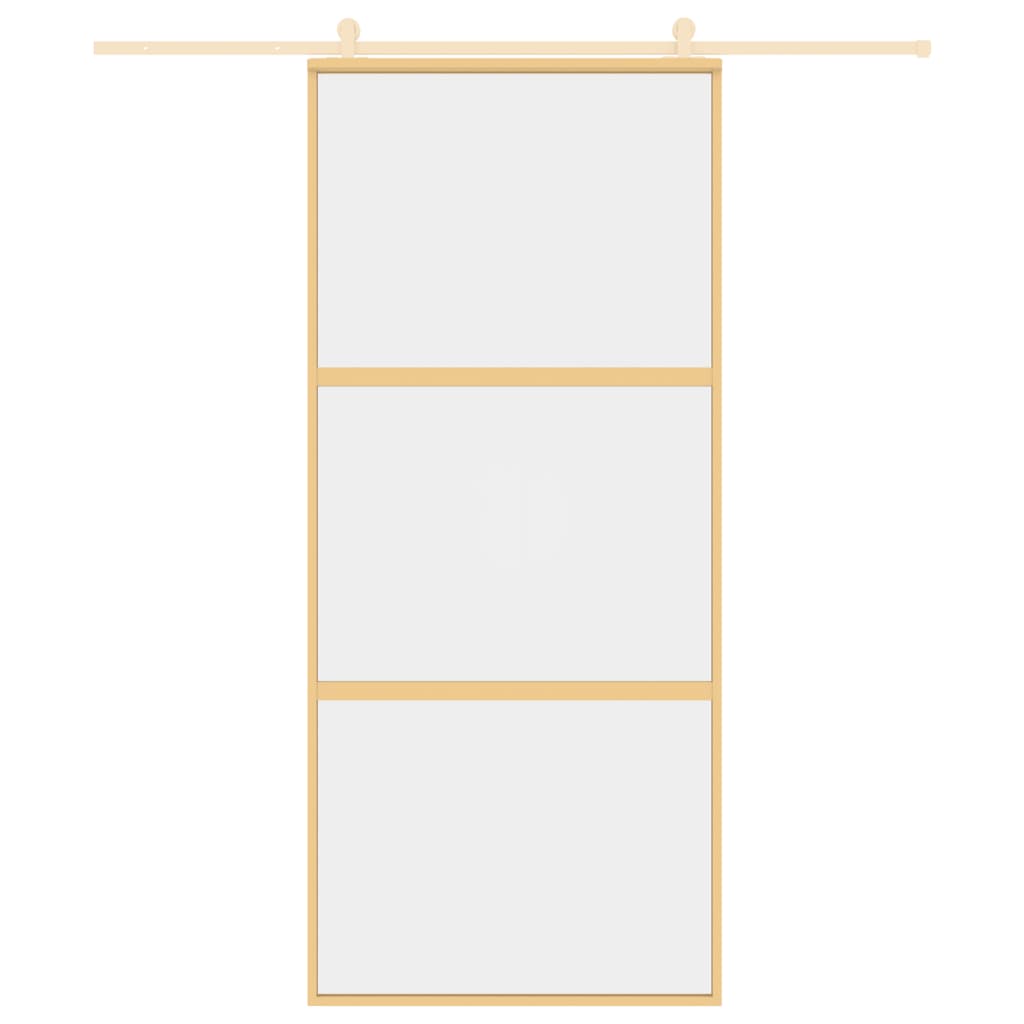 Porta scorrevole Vidaxl 90x205 cm Clear ESG Glass e in oro in alluminio