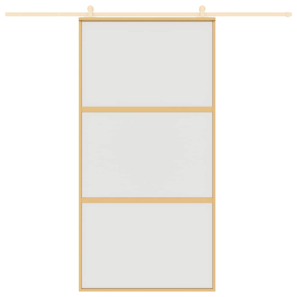 Porta scorrevole Vidaxl 102.5x205 cm vetro ESG e oro in alluminio