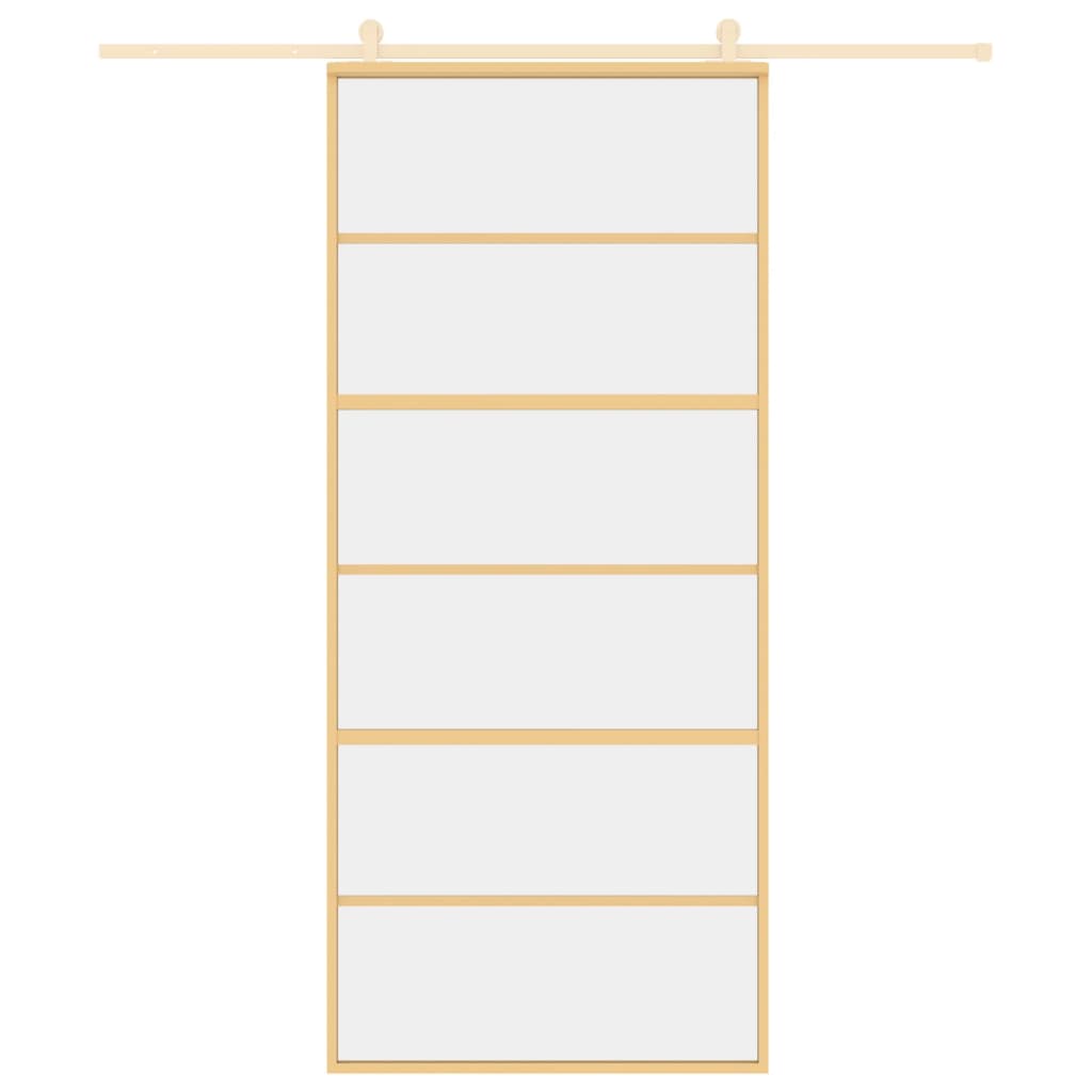 Porta scorrevole Vidaxl 90x205 cm Clear ESG Glass e in oro in alluminio