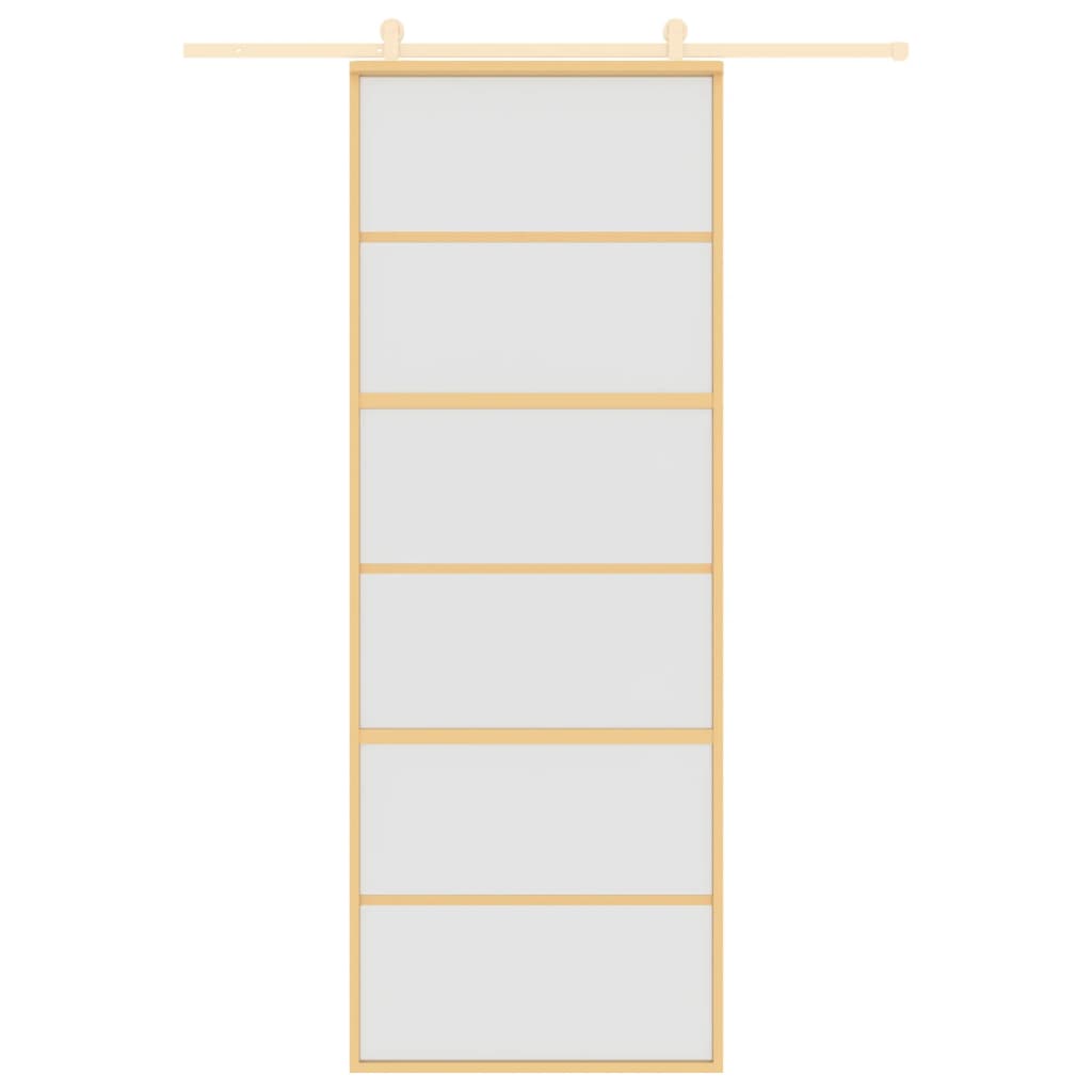 Porta scorrevole Vidaxl 76x205 cm in vetro ESG e oro in alluminio