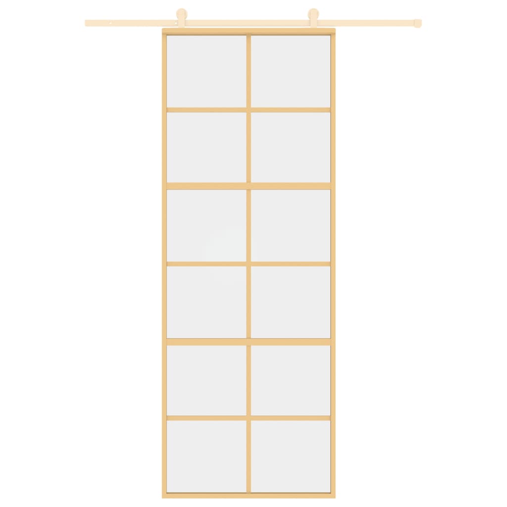 Porta scorrevole Vidaxl 76x205 cm Clear ESG Glass e in oro in alluminio
