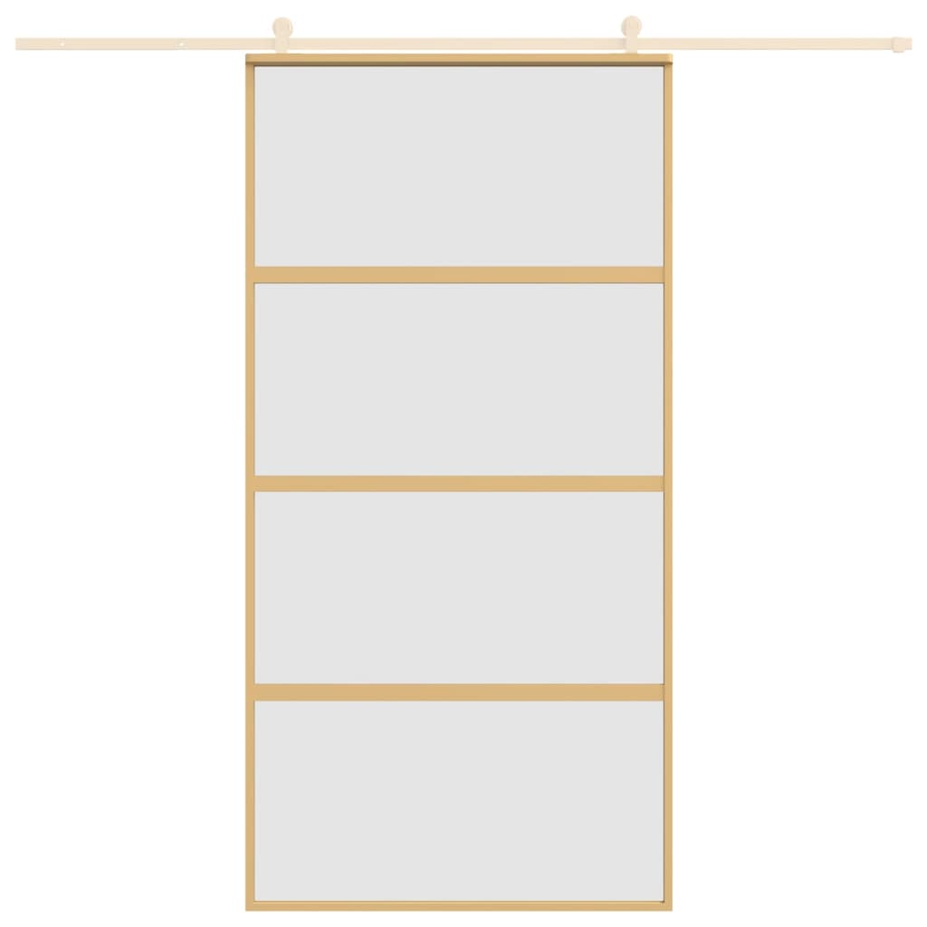 Porta scorrevole Vidaxl 102.5x205 cm vetro ESG e oro in alluminio