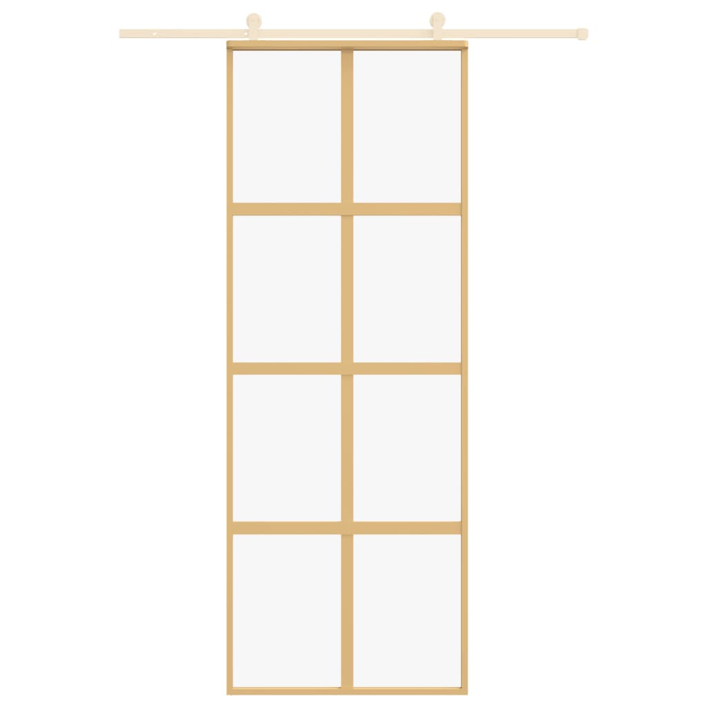 Porta scorrevole Vidaxl 76x205 cm Clear ESG Glass e in oro in alluminio