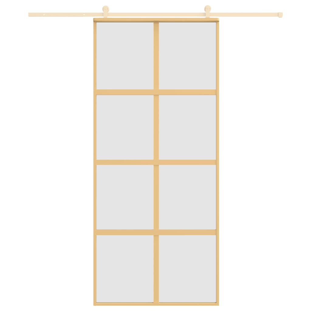 Porta scorrevole di Vidaxl 90x205 cm in vetro ESG e oro in alluminio