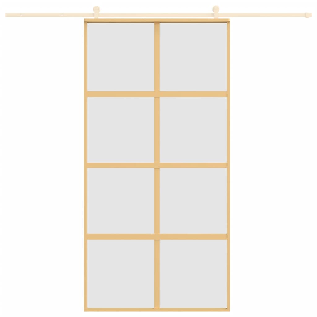 Porta scorrevole Vidaxl 102.5x205 cm vetro ESG e oro in alluminio