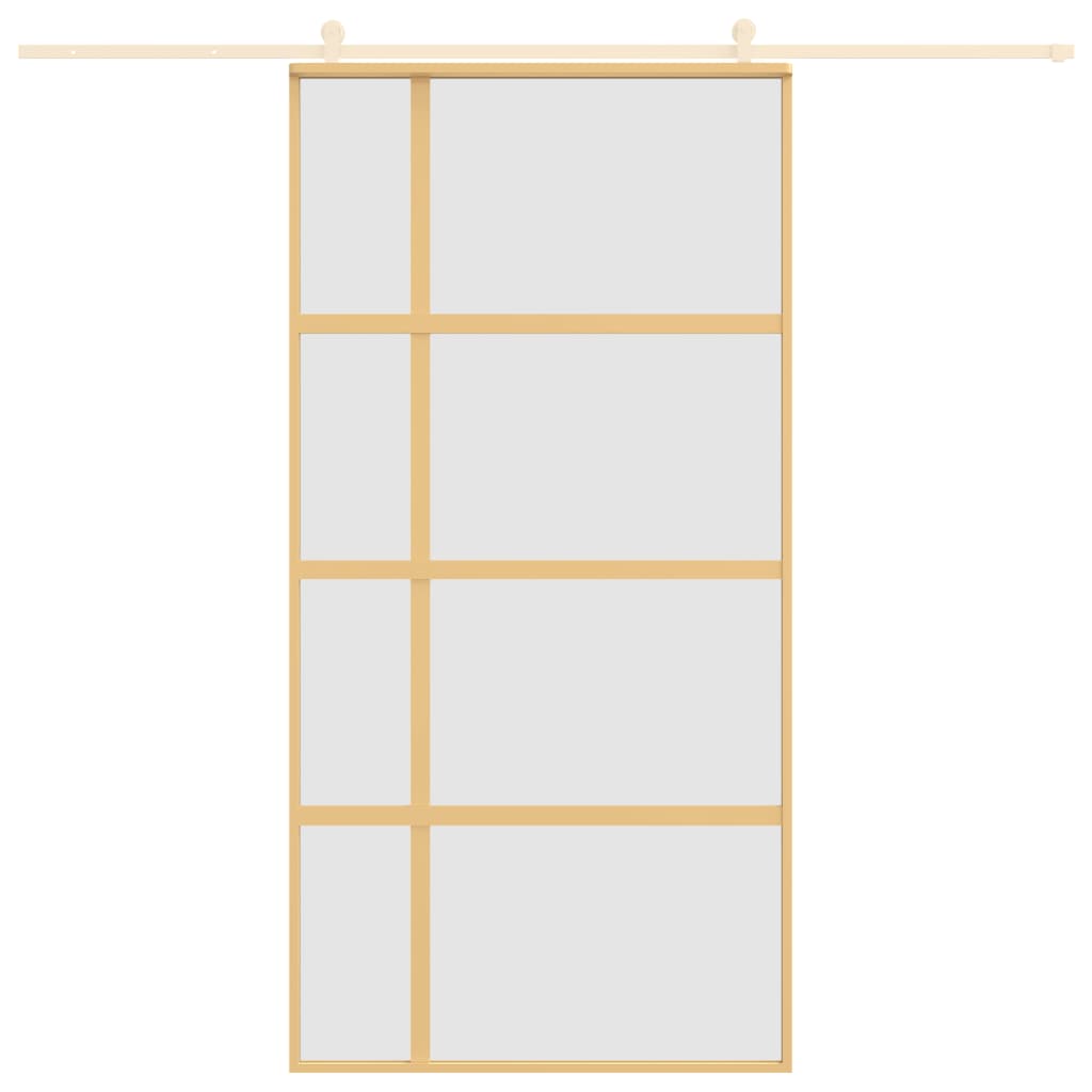 Porta scorrevole Vidaxl 102.5x205 cm vetro ESG e oro in alluminio