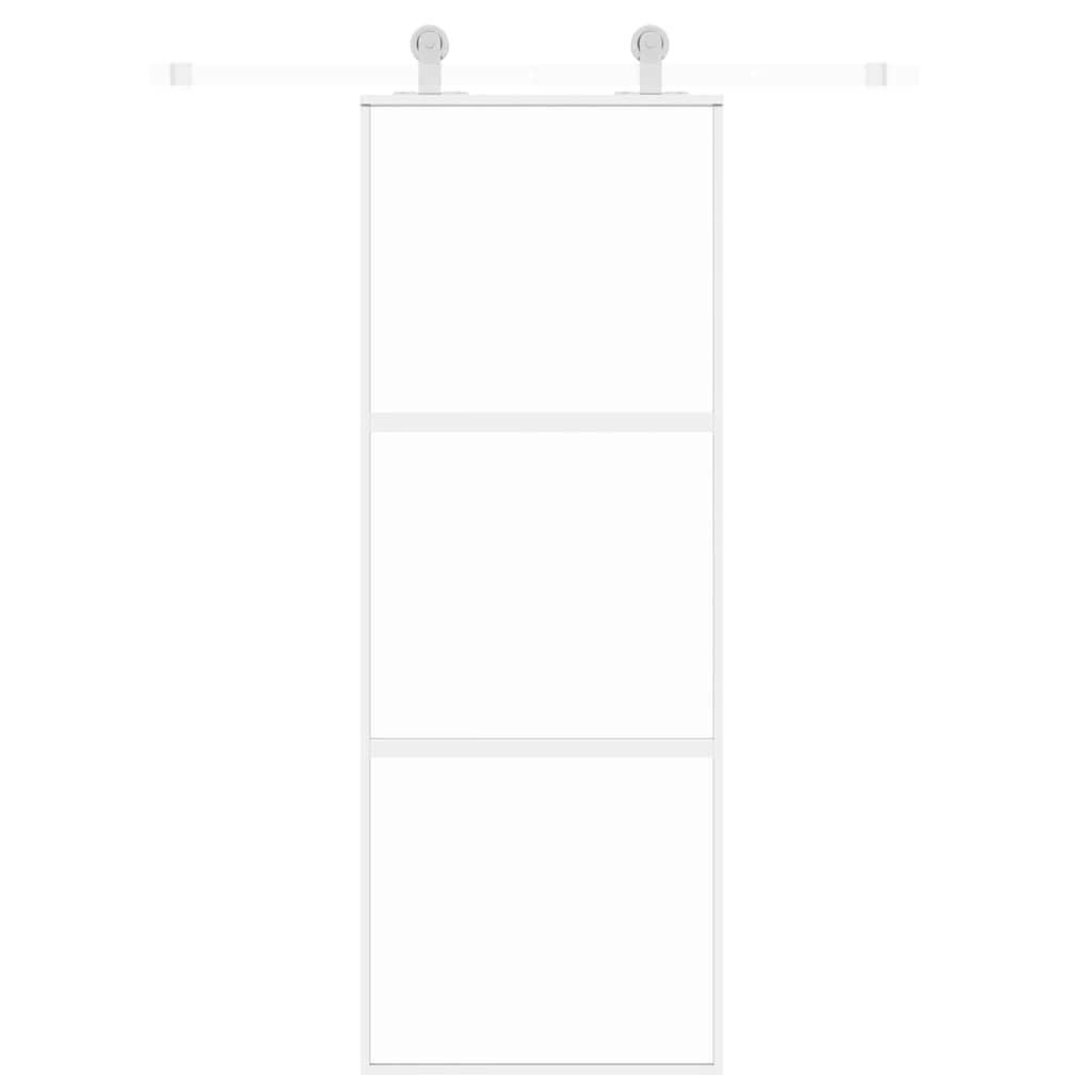Vidaxl schuifdeur 76x205 cm gehard glas en aluminium wit