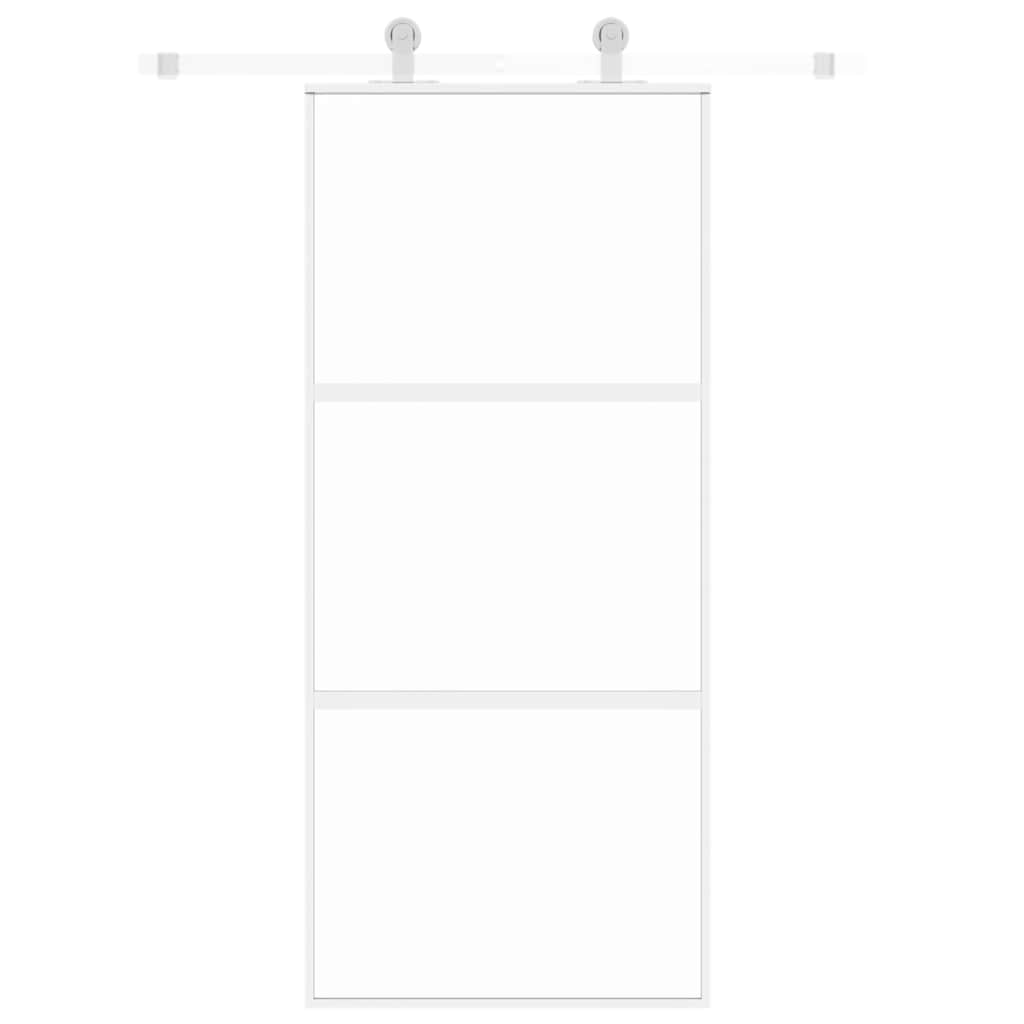 Porta scorrevole VidaXL 90x205 cm vetro temperato e alluminio bianco