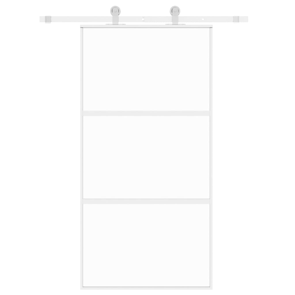 Puerta corredera Vidaxl 102.5x205 cm de vidrio endurecido y aluminio blanco