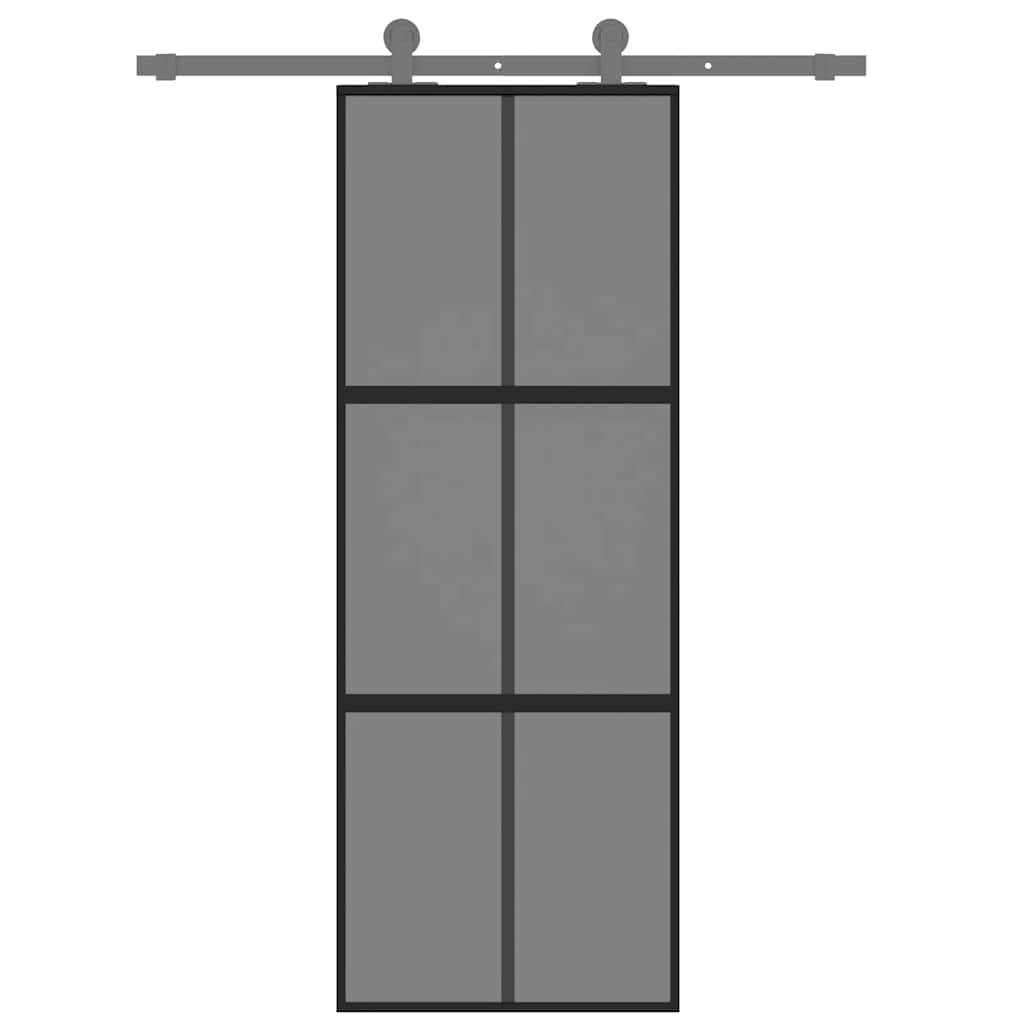 Vidaxl schuifdeur 76x205 cm gehard glas en aluminium zwart
