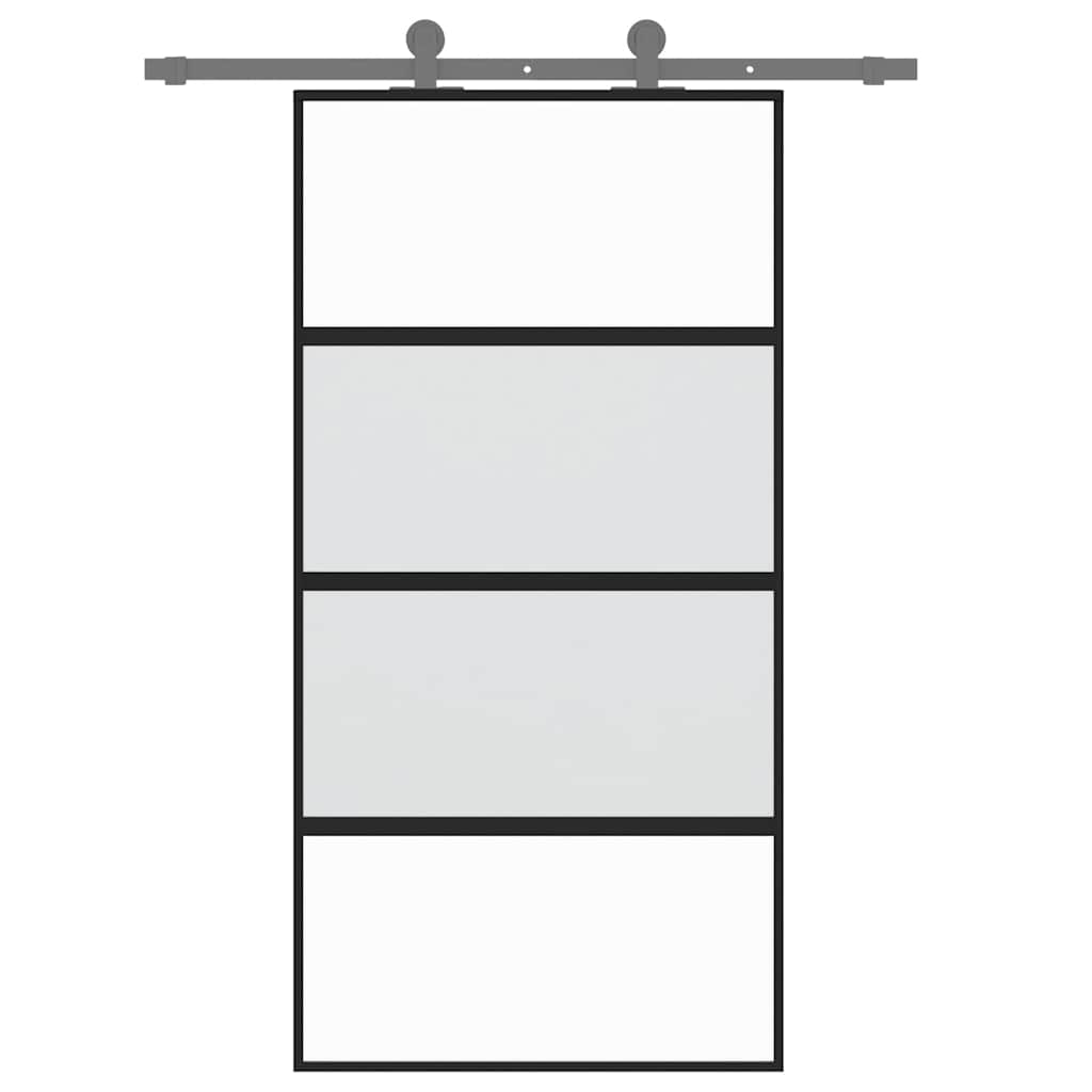 Porta scorrevole Vidaxx 102,5x205 cm vetro temperato e alluminio nero