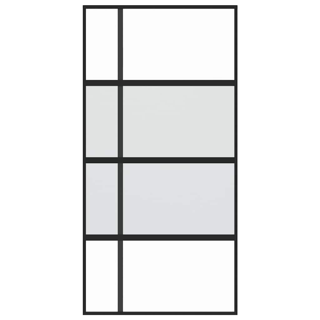Porta scorrevole Vidaxl 102.5x205 cm in vetro indurito e nero in alluminio