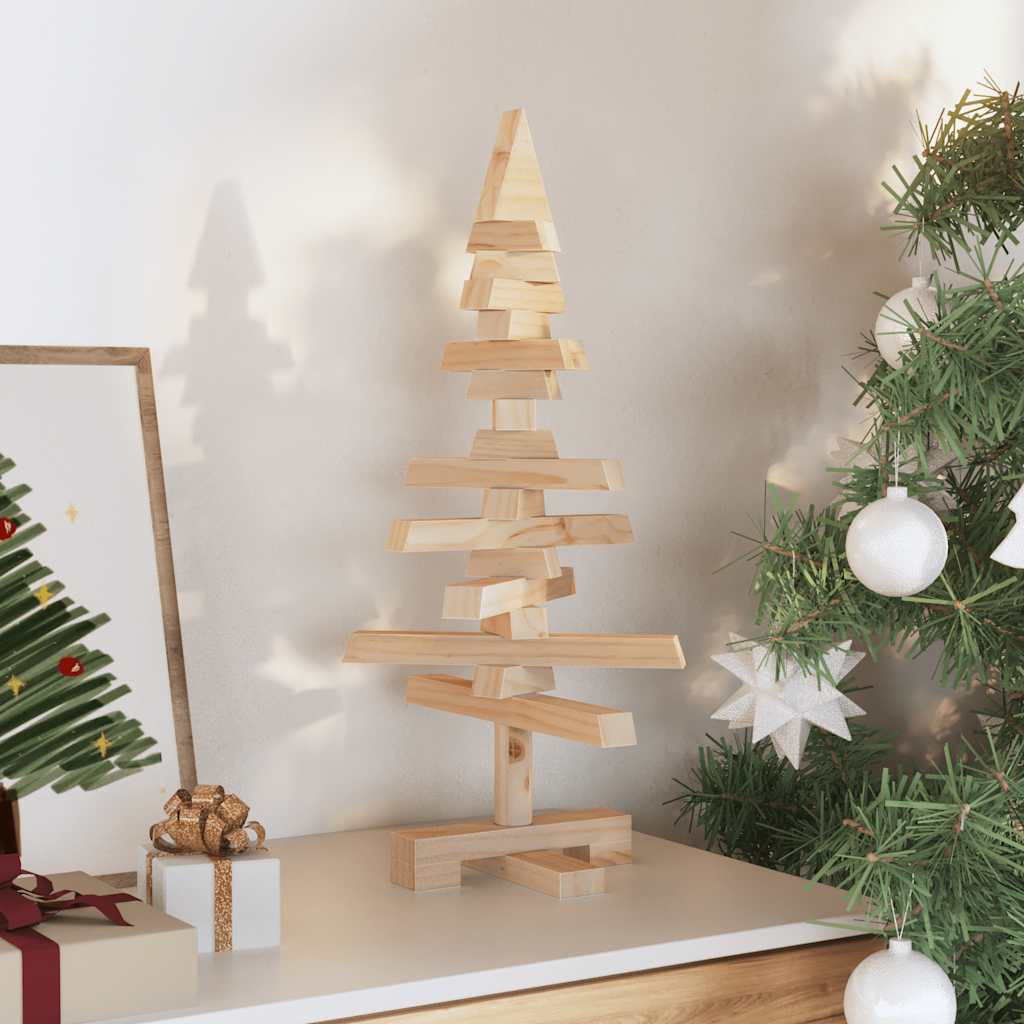 Vidaxl kerstdecoratie kerstboom 60 cm massief grenenhout