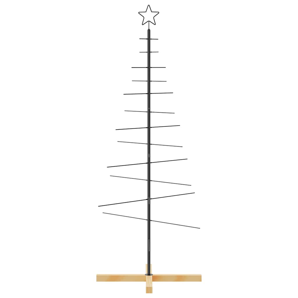 VidaXL Decorazione natalizia Albero di Natale con base in legno 150 cm in metallo nero
