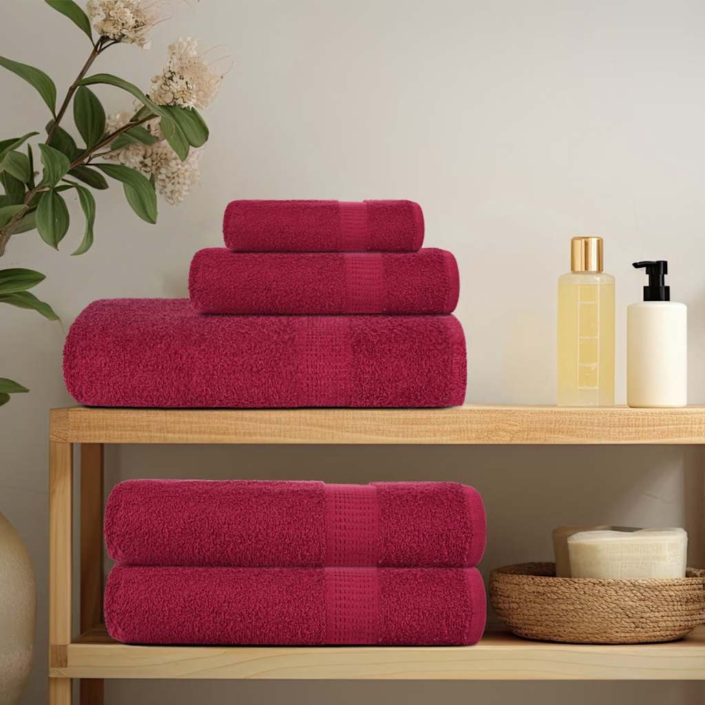 VIDAXL SALOPE SAPAGE 4 PC 30x30 cm 360 g m² 100% di cotone Burgundy rosso