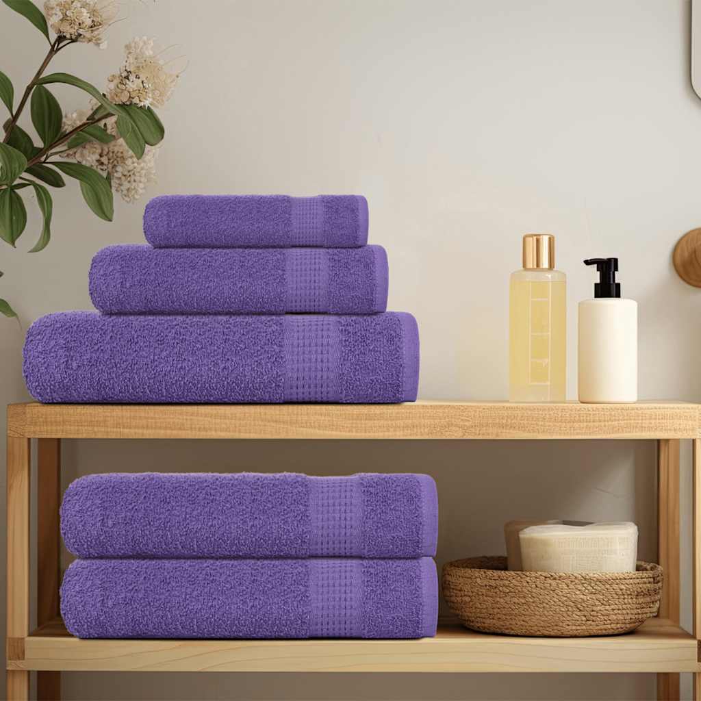Asciugamani Vidaxl 2 ST 50x100 cm 360 g m² 100% di cotone viola