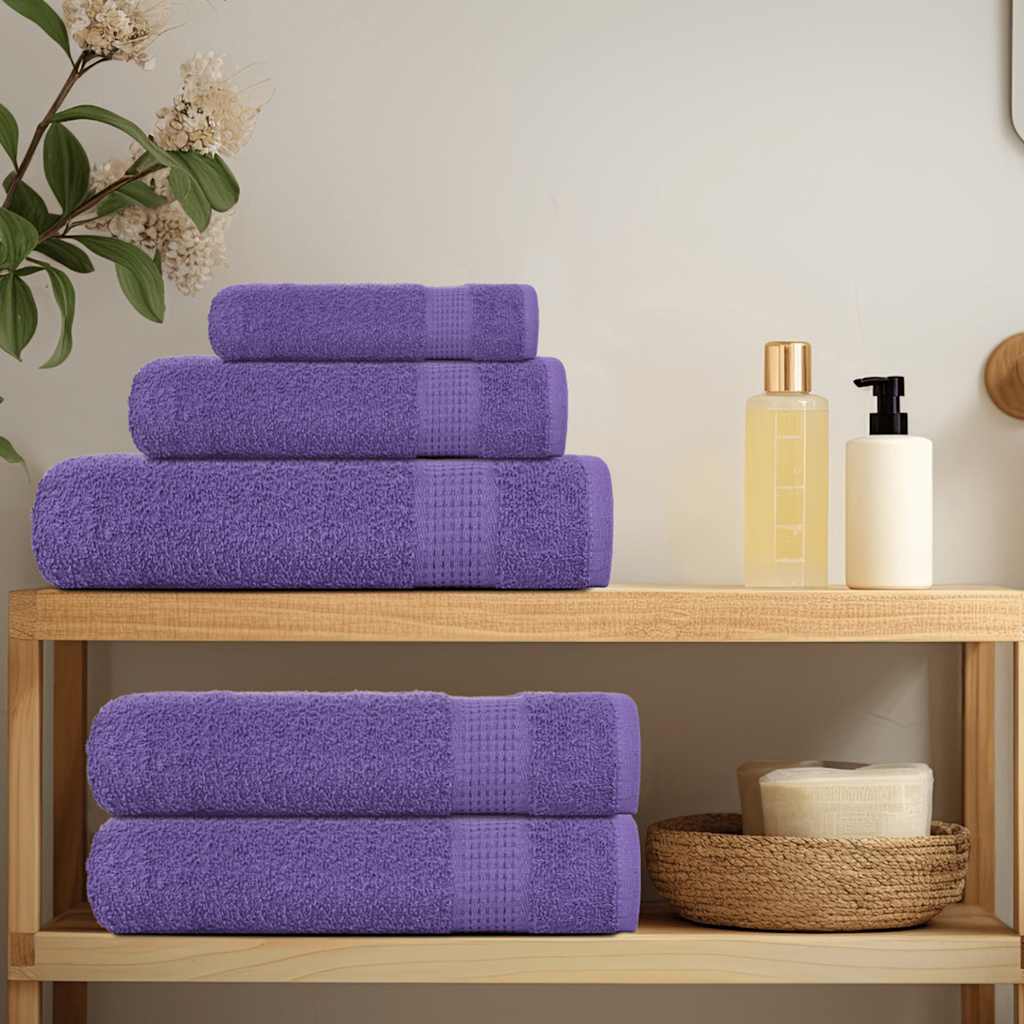 Asciugamani vidaxl 10 pezzi 100x200 cm 360 g m² 100% di cotone viola