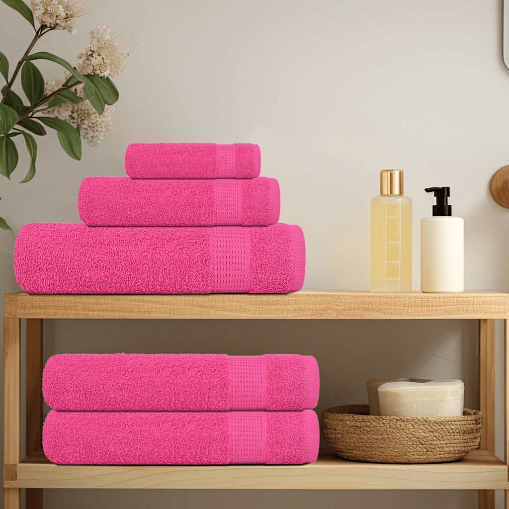 Asciugamani Vidaxl 2 St 50x100 cm 360 g m² 100% di cotone rosa