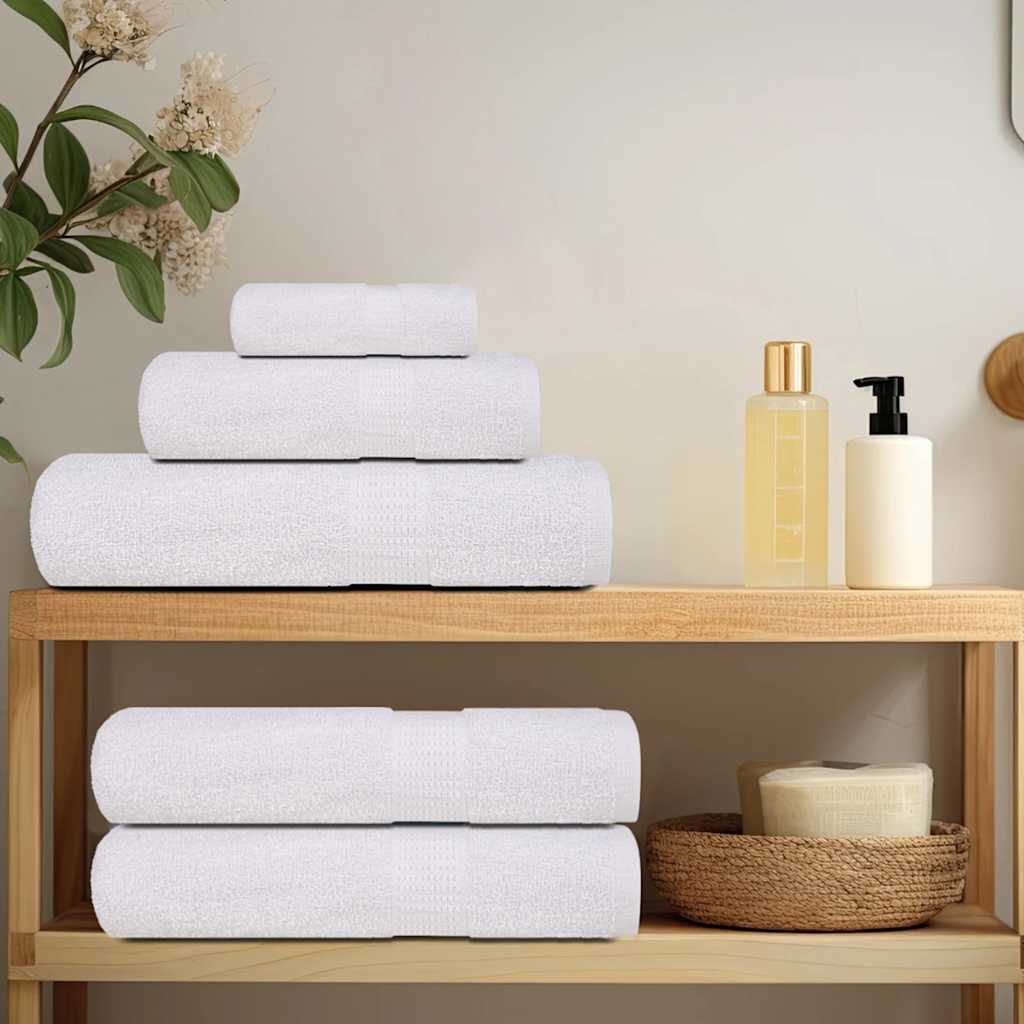 Vidaxl Conjunto de toallas de 6 piezas 360 g m² 100% de algodón blanco