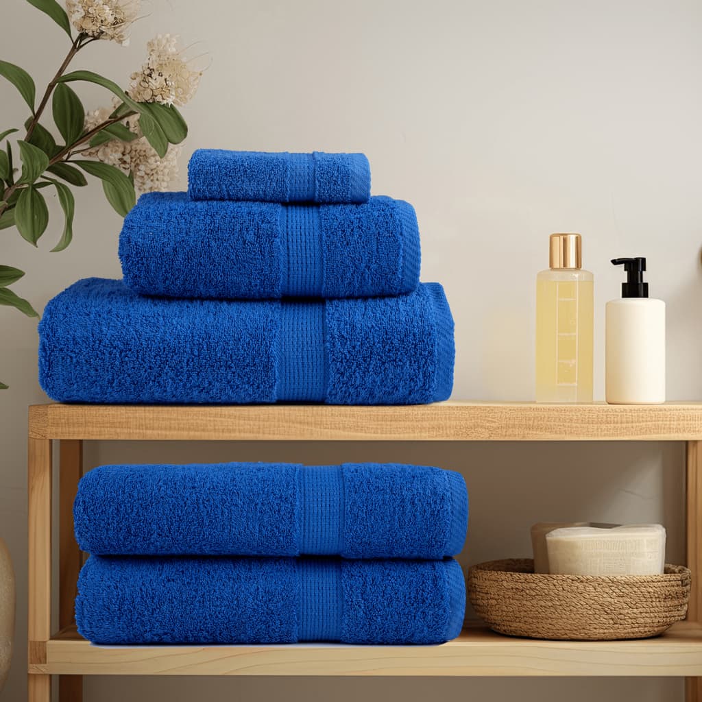 Vidaxl Set di asciugamani a 8 pezzi Solundio 600 g m² blu