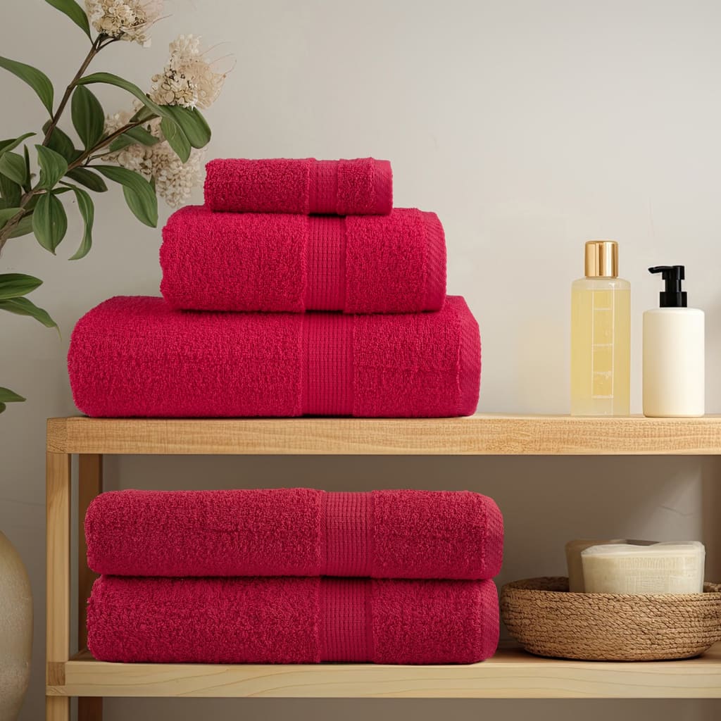 Vidaxl Solund de toalla de 8 piezas de 600 g m² rojo