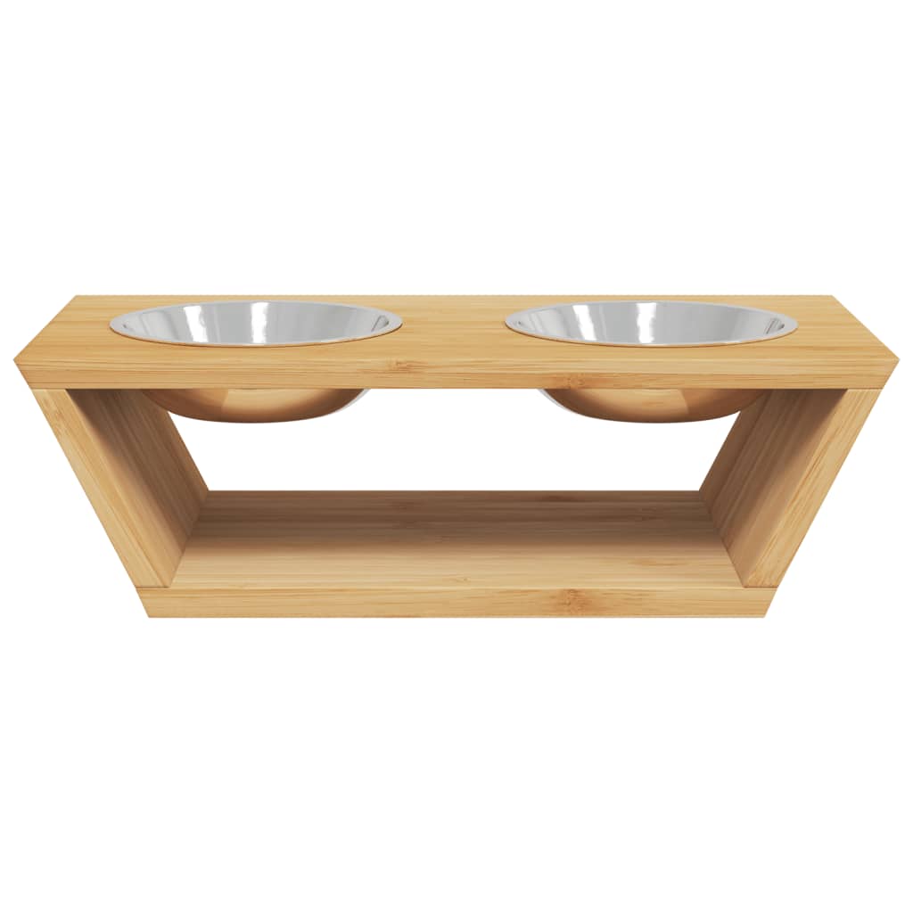 Vidaxl Dog Feed ciotole allevate 35.5x18x10,5 cm Bamboo