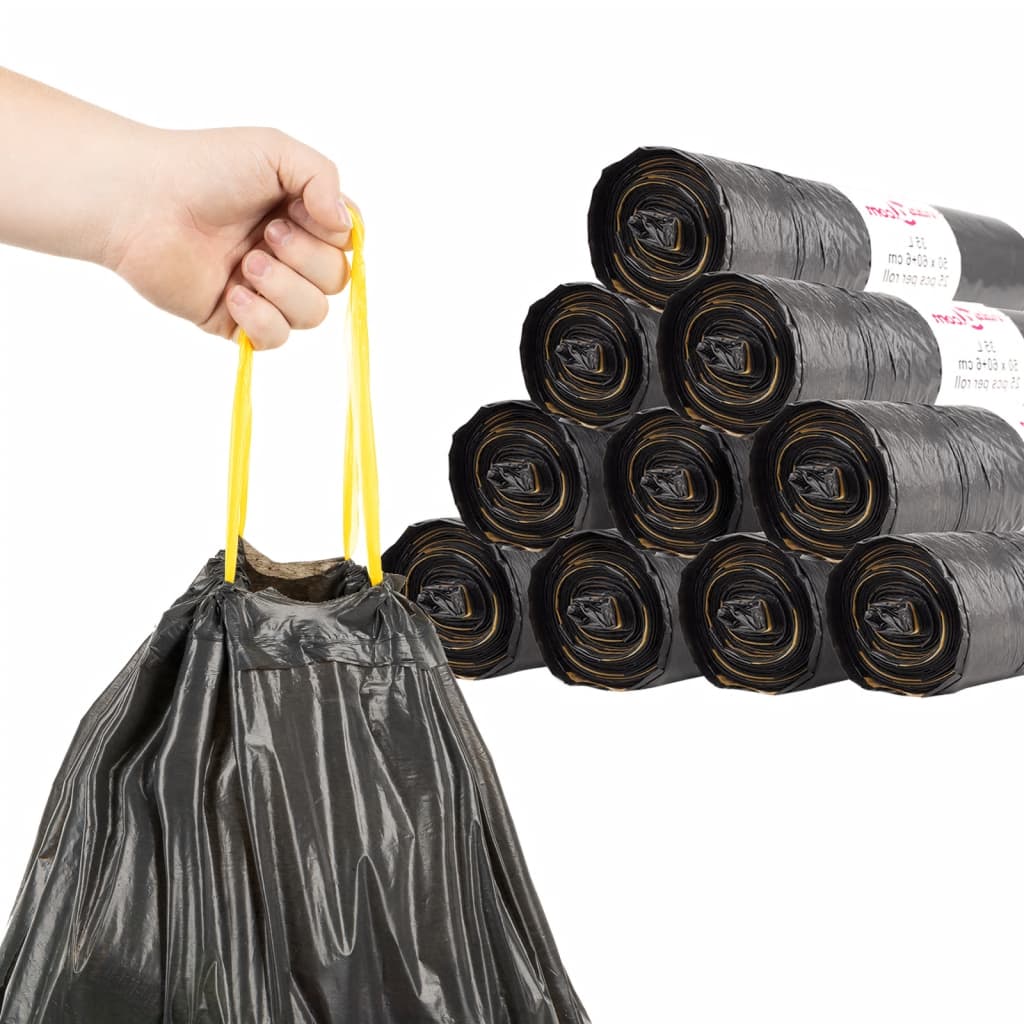 Sacchetti di immondizia vidaxl con uccisioni di sorteggio 250 st 35 l nero