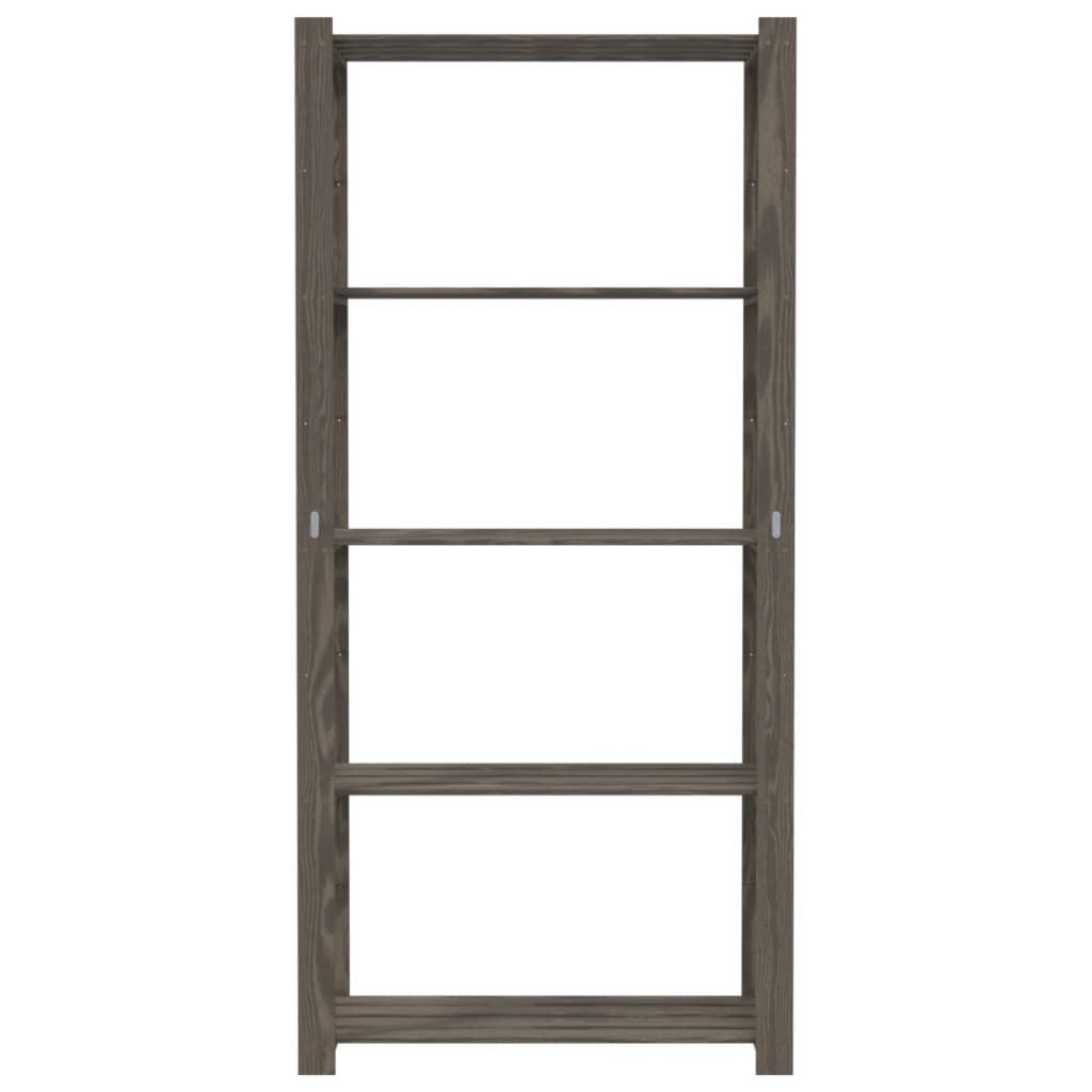 Vidaxl Storage Rack a 5 strati 80x38x170 cm Grigio in pino solido