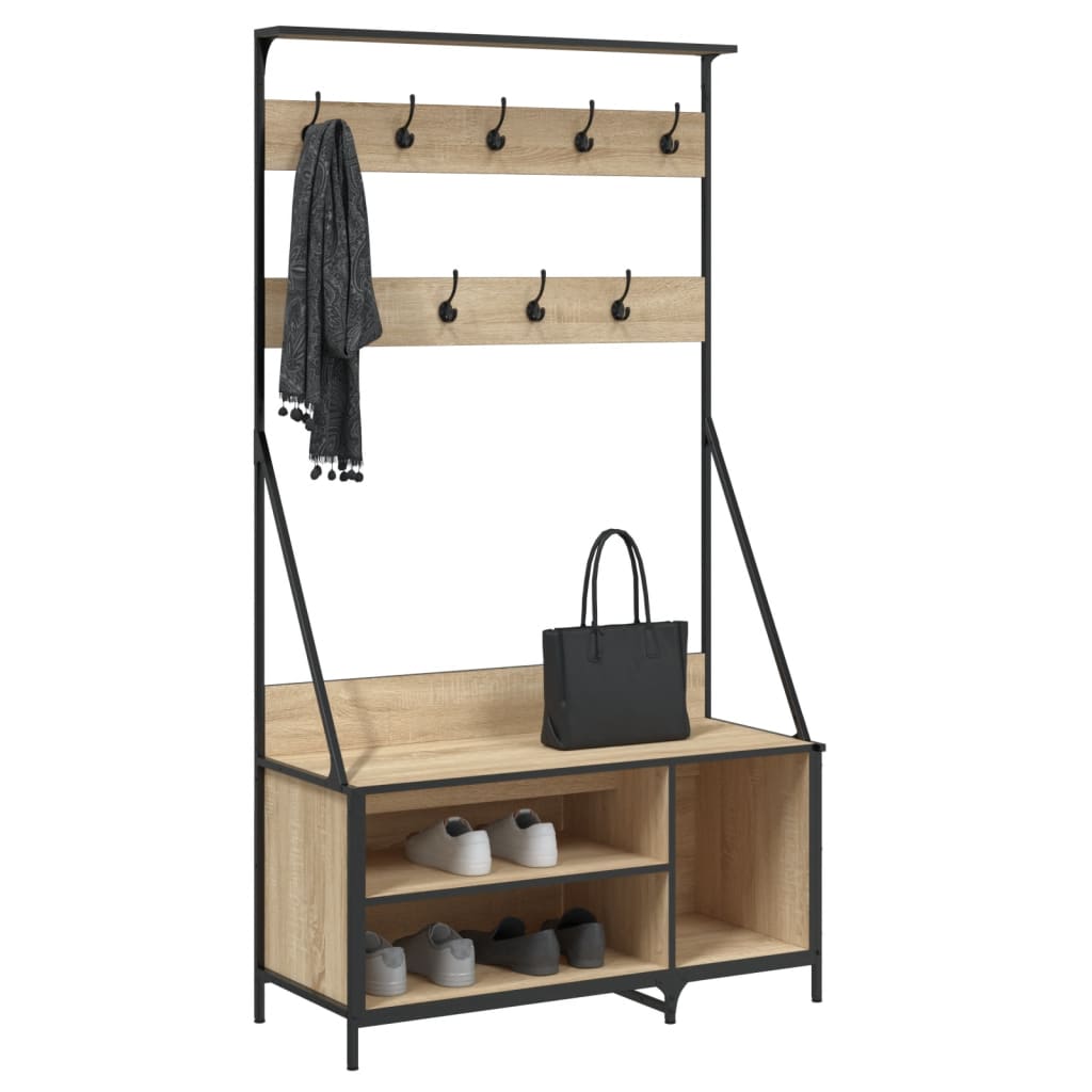 Pastel de ropa Vidaxl con estante de zapato 100x41x184 cm Sonoma Oak Colored