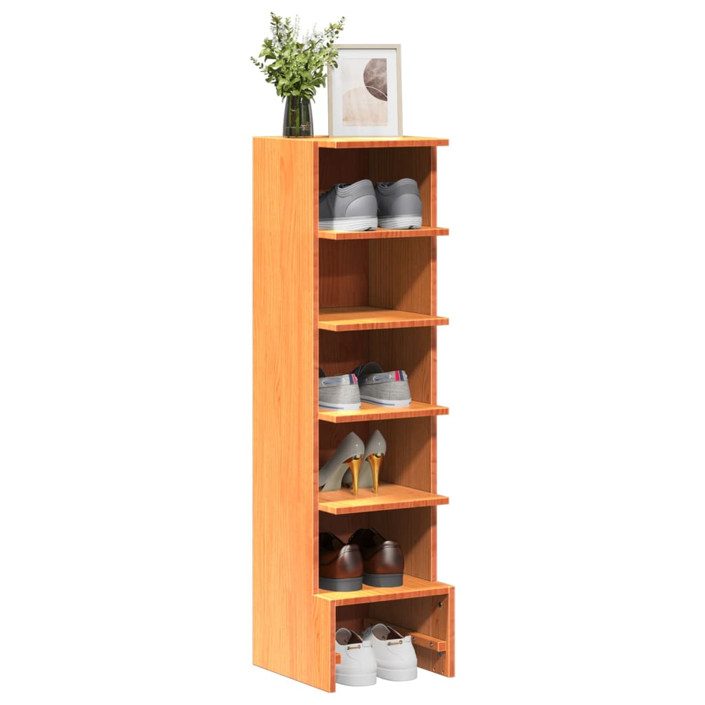 Gabinete de zapatos Vidaxl 28x30x104 cm de pino sólido marrón