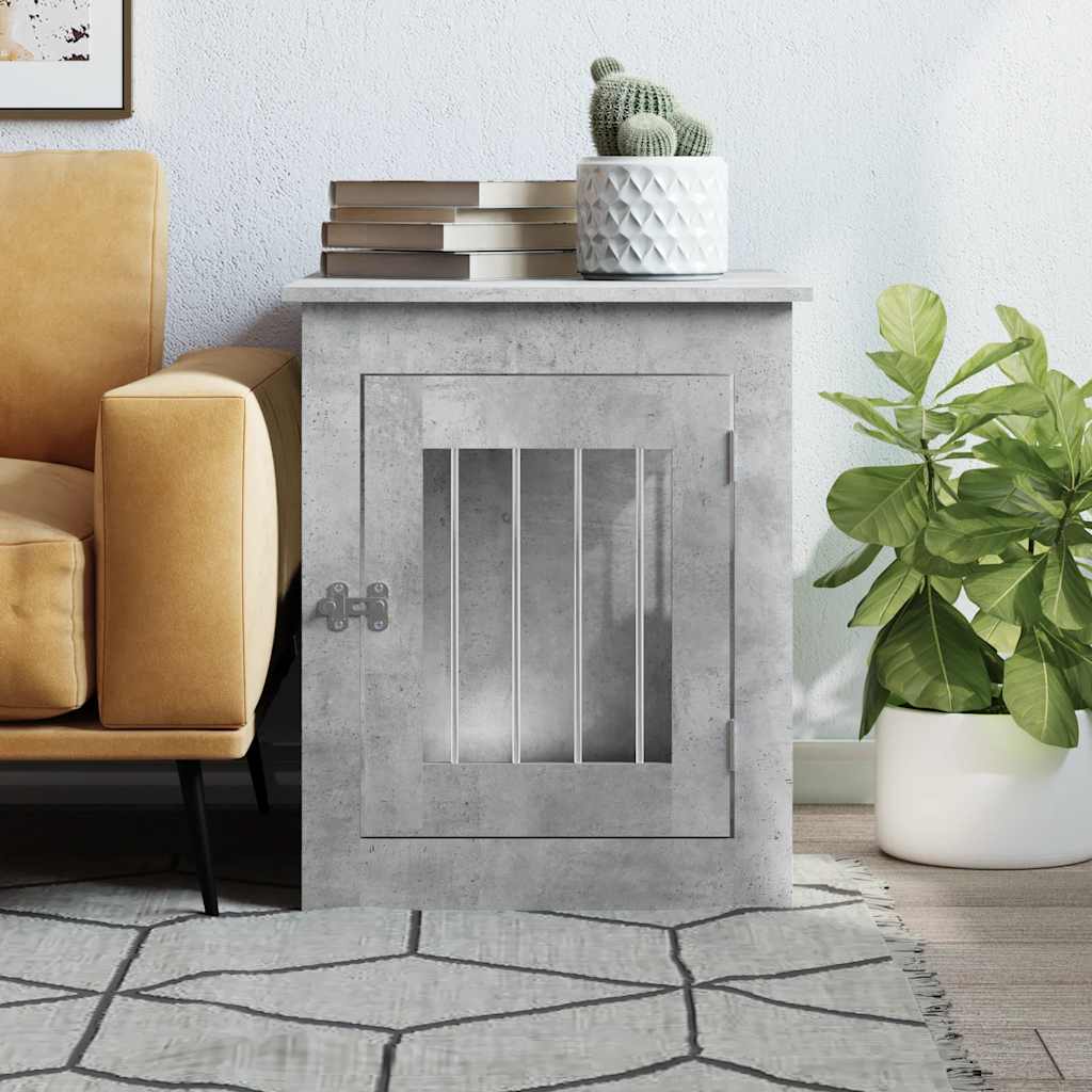 Vidaxxl jaula para perros 55x75x65 cm madera contrachapada hormigón gris