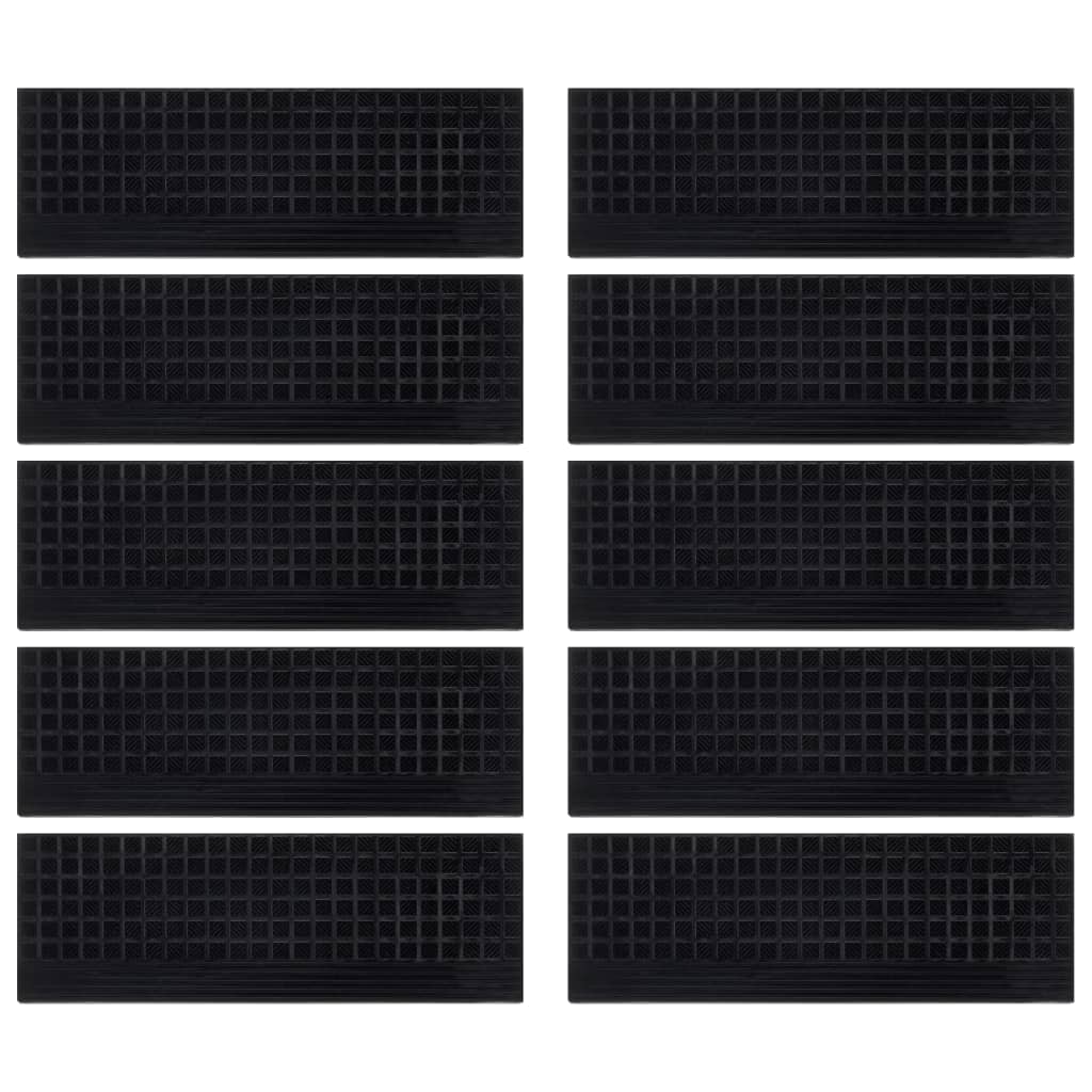 Esteras de escalera de Vidaxl 10 st 25x75 cm de goma
