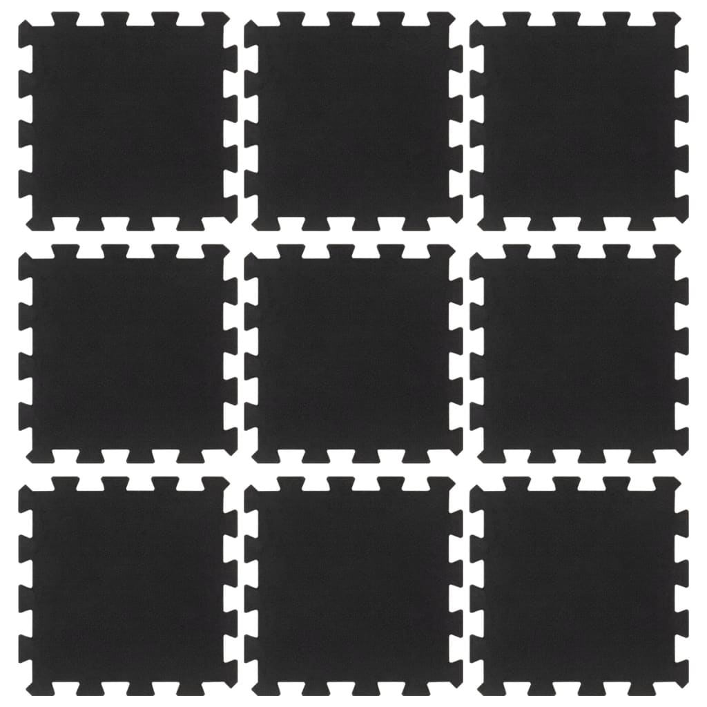 Piastrelle di gomma Vidaxl 9 st 16 mm 30x30 cm nero