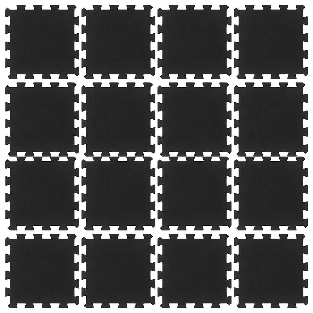 Vidaxl rubbertegels 16 st 16 mm 30x30 cm zwart