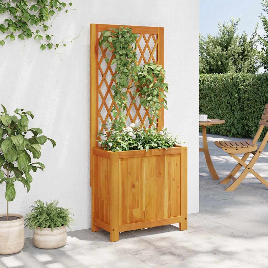 Vidaxl fioriera con legno di acacia solido 55x29.5x132 cm