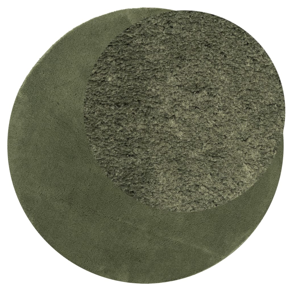 Vidaxl rug Huarte low -pole soft washable Ø 120 cm forest green