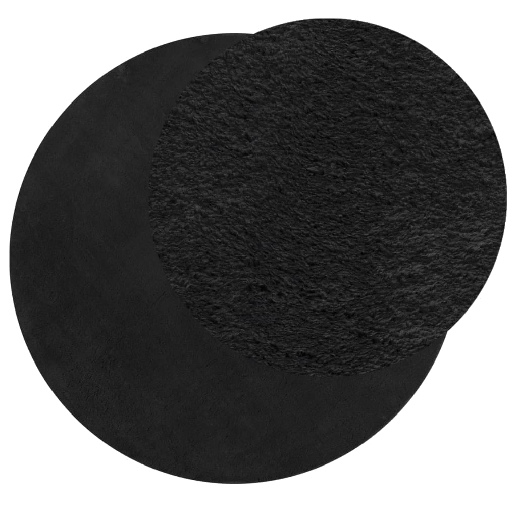 Vidaxl RUG HUARTE BAJA POLA Softable Ø 80 cm Negro