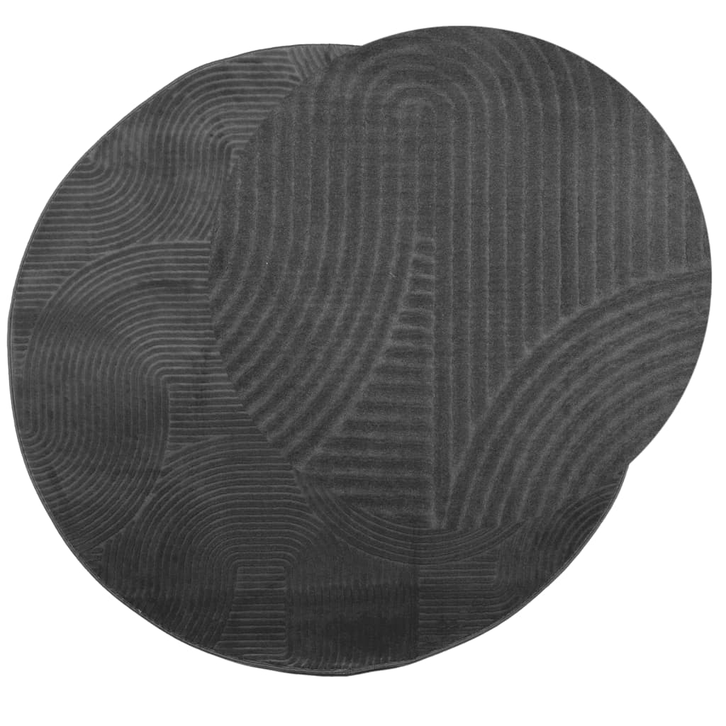 Vidaxl tappeto iza scandinavo a pelo corto ø 120 cm antracite