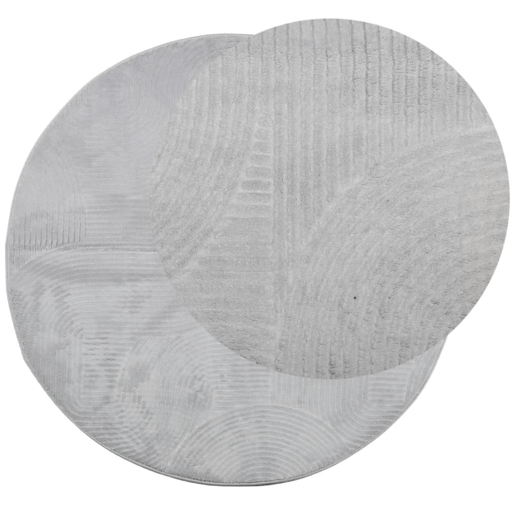 Vidaxl alfombra iza pelo corto escandinavo ø 160 cm gris