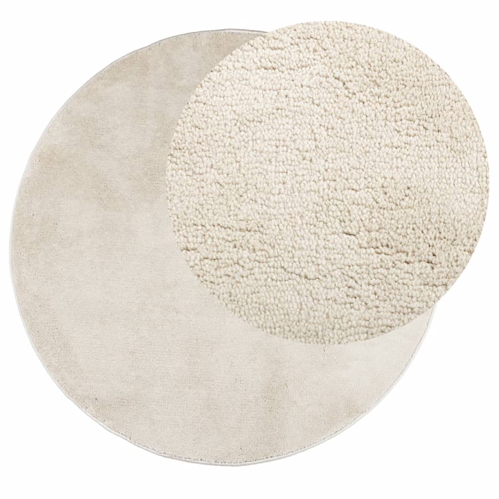 Tappeto VidaXL oviedo a pelo corto ø 160 cm beige
