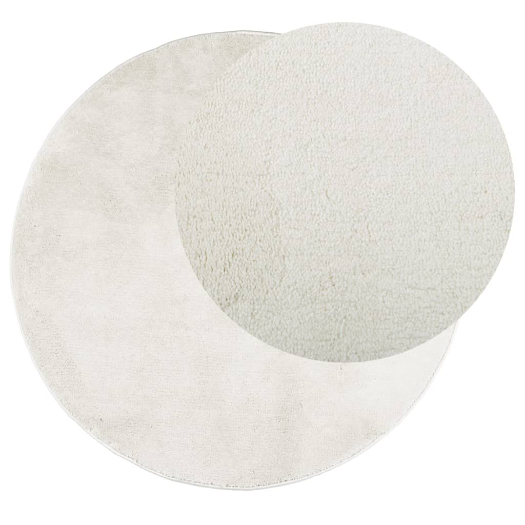Vidaxl vloerkleed oviedo laagpolig ø 160 cm crèmekleurig