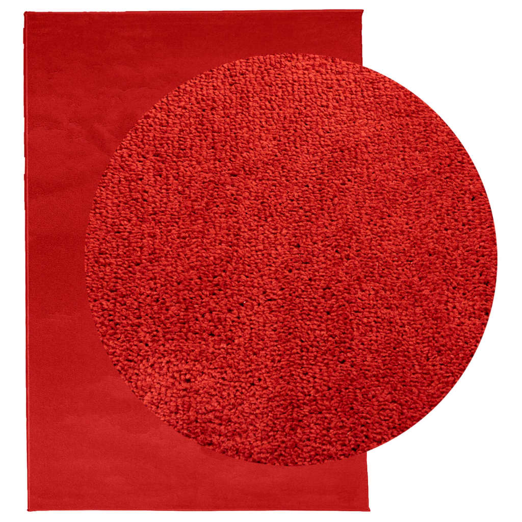 Vidaxl alfombra oviedo bajo -pile 160x230 cm rojo