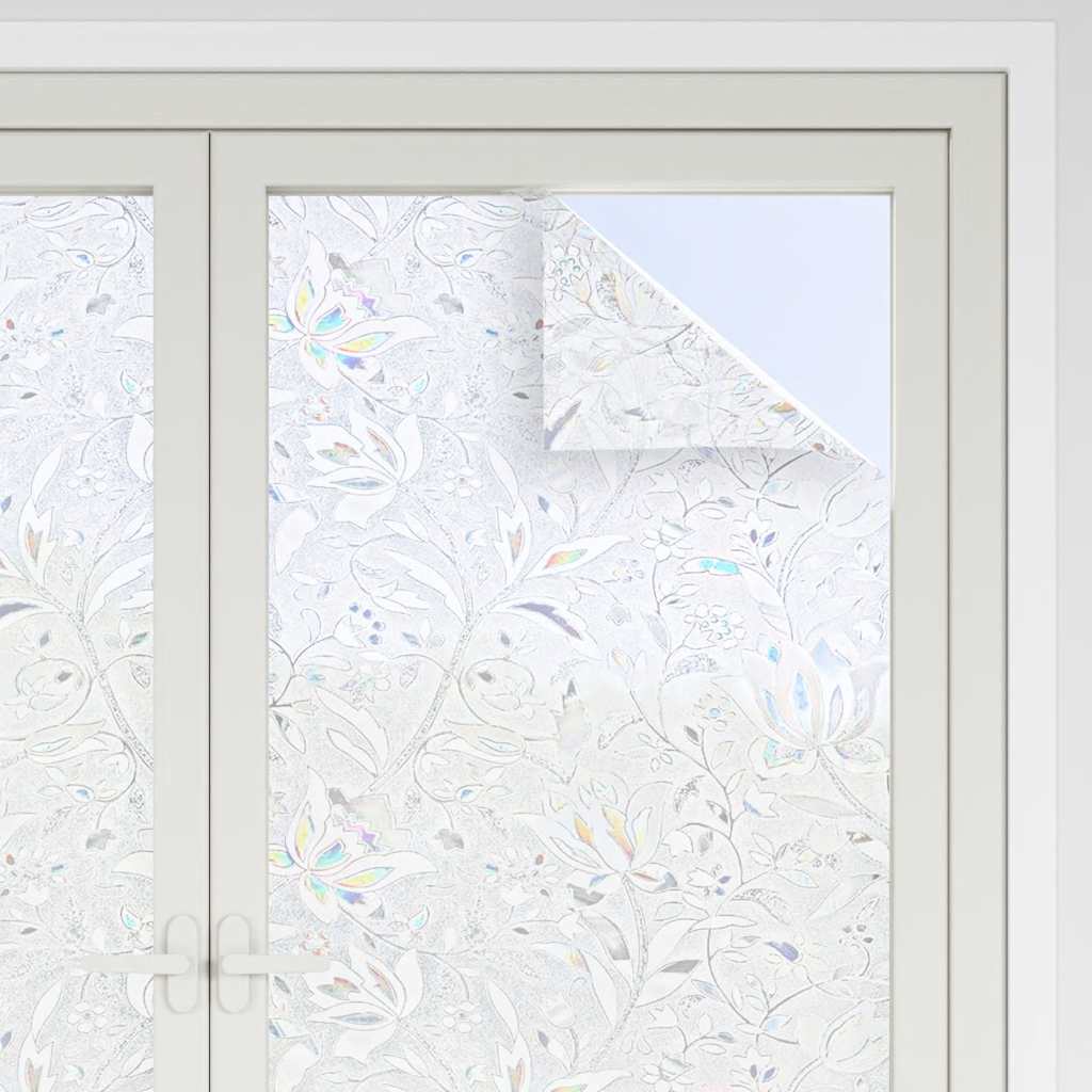 Pellicole per finestre Vidaxx 2 pezzi in PVC opaco con motivo floreale