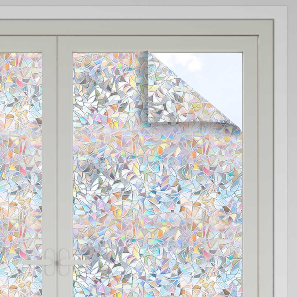 Pellicole per finestre Vidaxx 5 pezzi in PVC opaco con motivo arcobaleno 3D