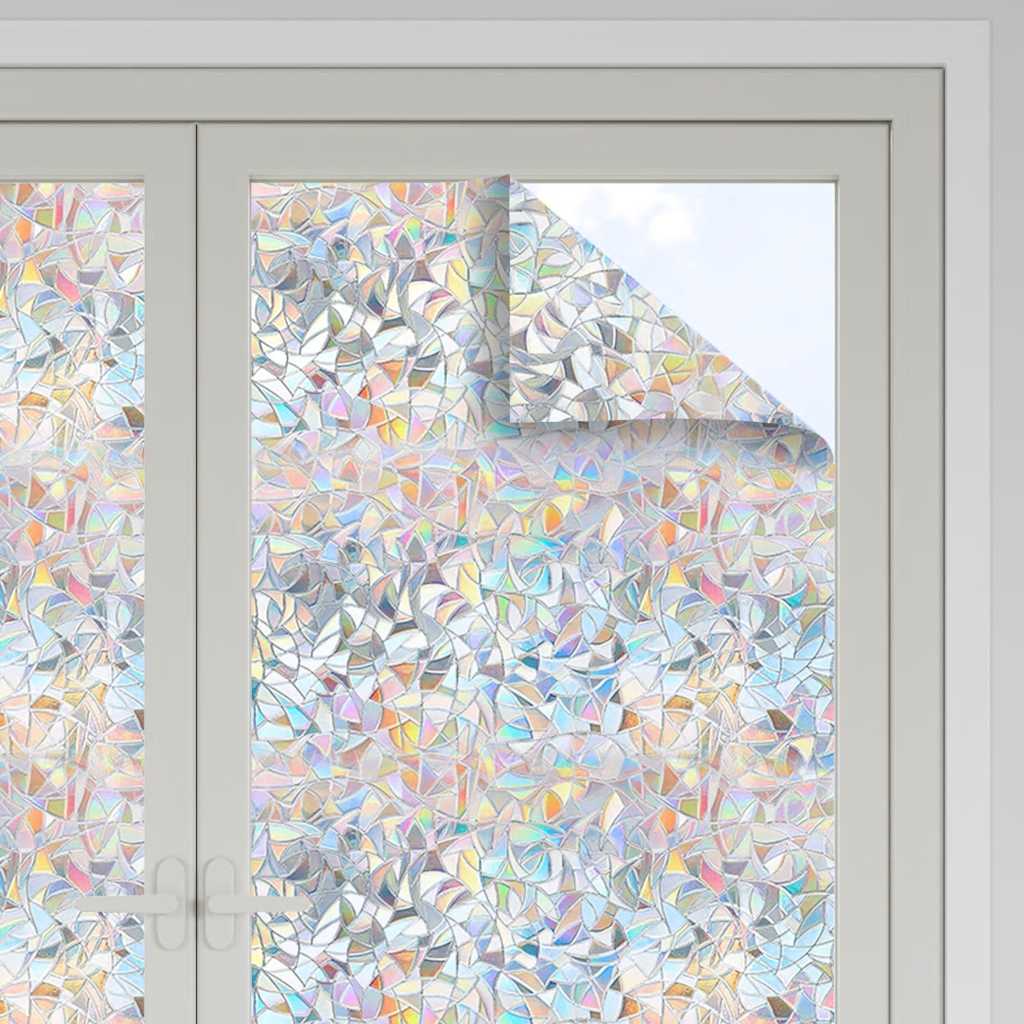 Pellicole per finestre Vidaxx 5 pezzi in PVC opaco con motivo arcobaleno 3D