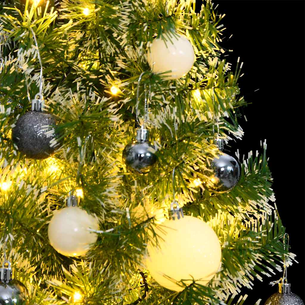 VidaXL albero di Natale artificiale 150 LED, palline e neve 150 cm