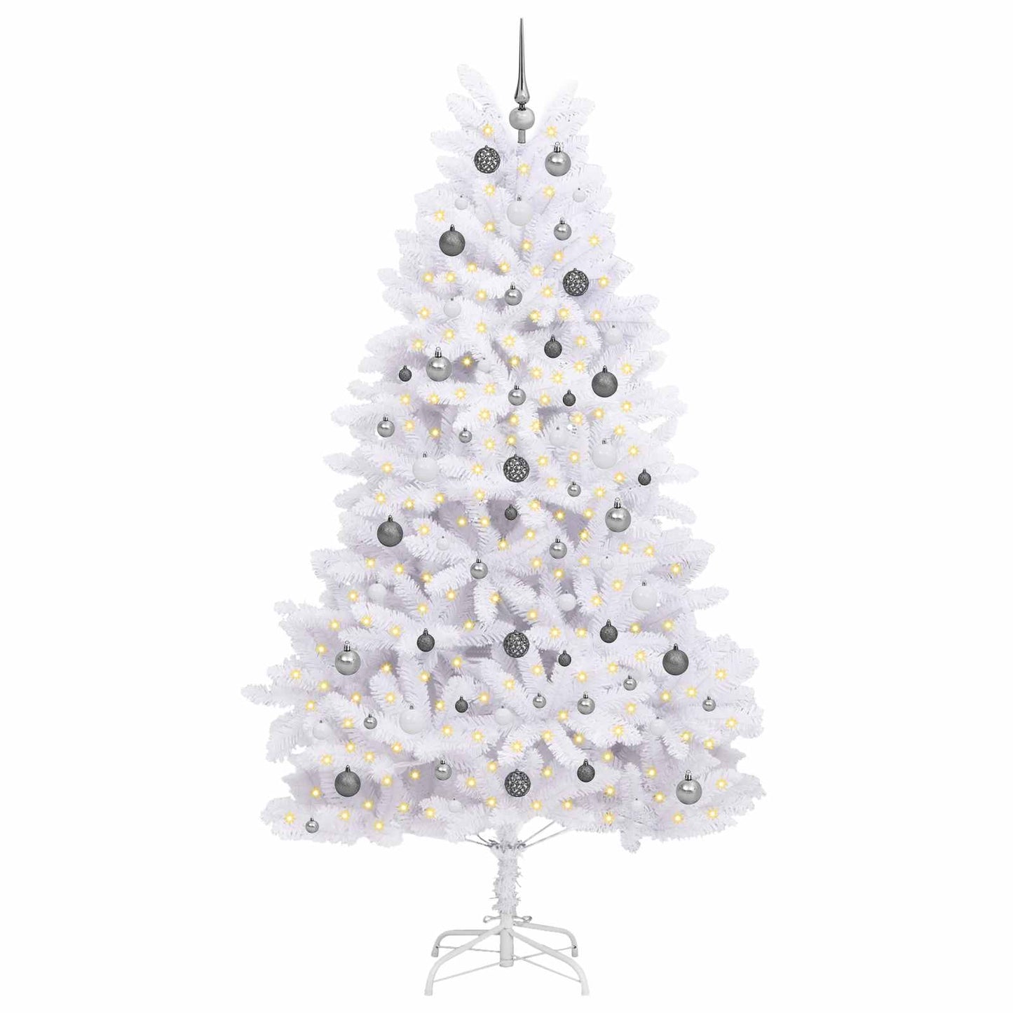 Albero di Natale artificiale Vidaxx bianco 120 x 120 x 240 cm PVC e metallo