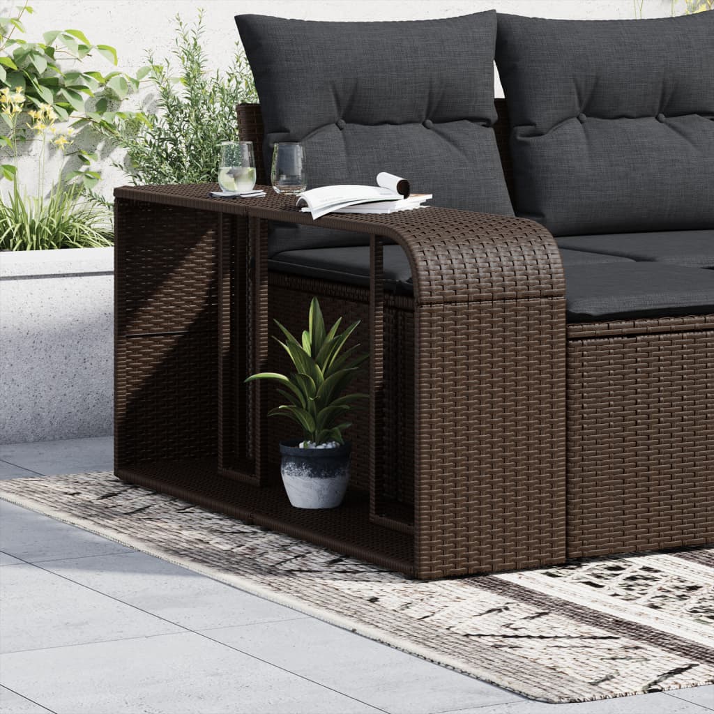 Puntuaciones de almacenamiento de Vidaxl 2 St Poly Rattan Brown