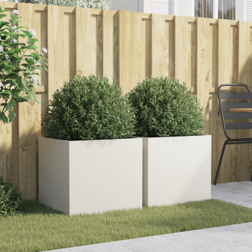 Vidaxl Fioter 2 PC 49x47x46 cm acciaio bianco
