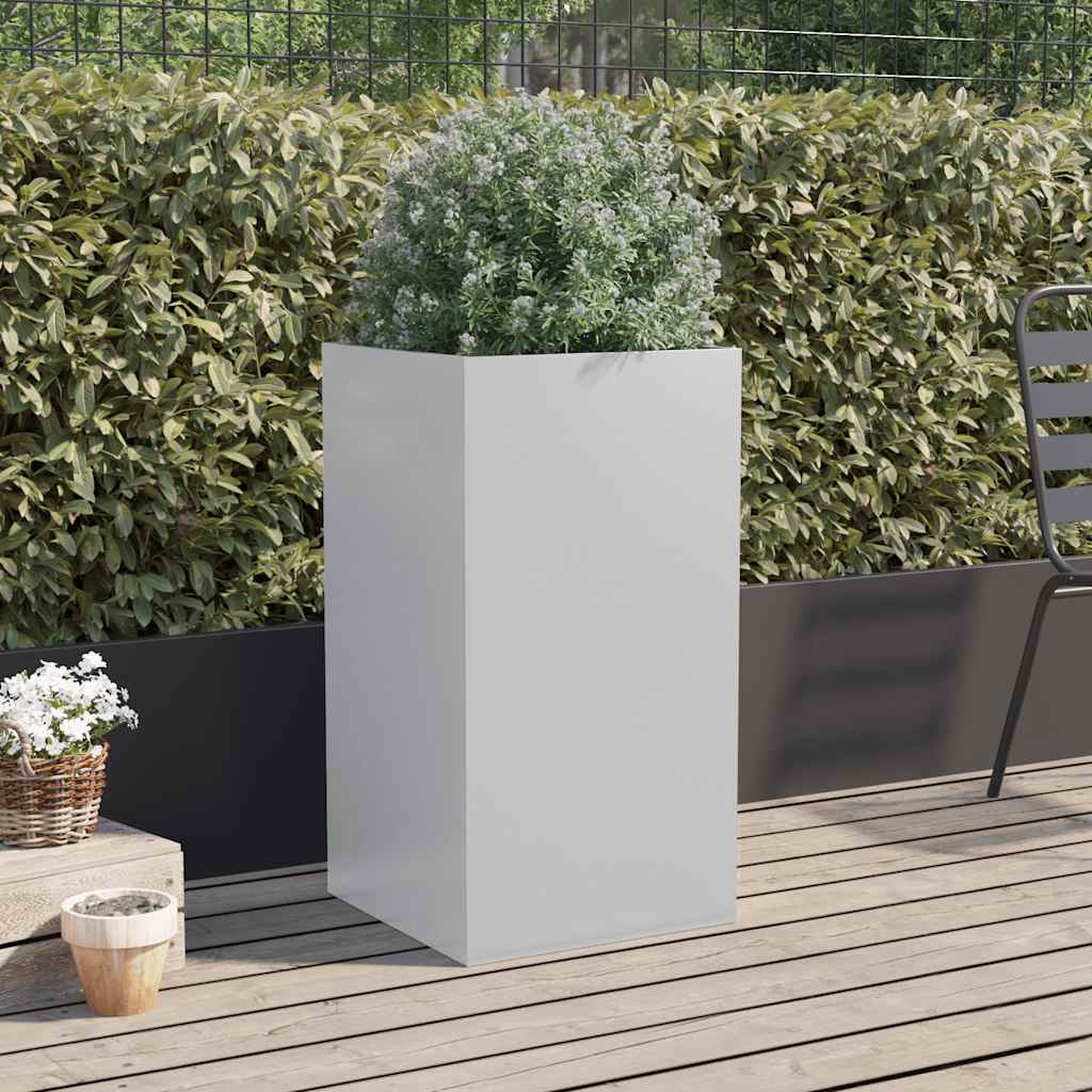 Vidaxl Planning Box 42x38x75 cm de acero galvanizado de color plateado
